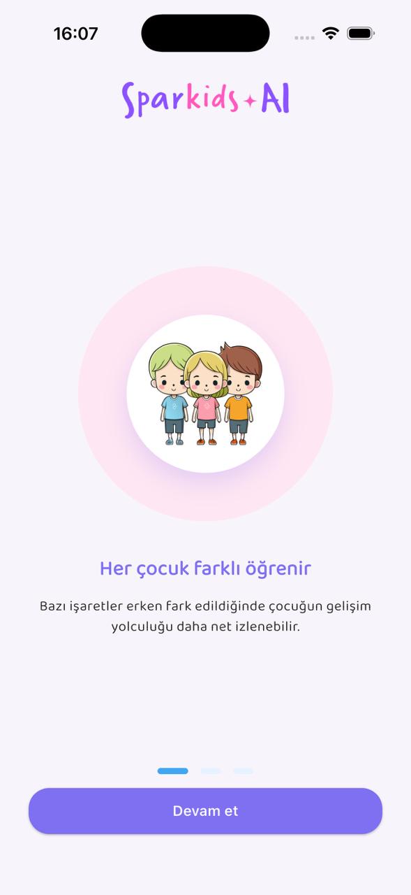 SparkidsAI başlangıç ekranı